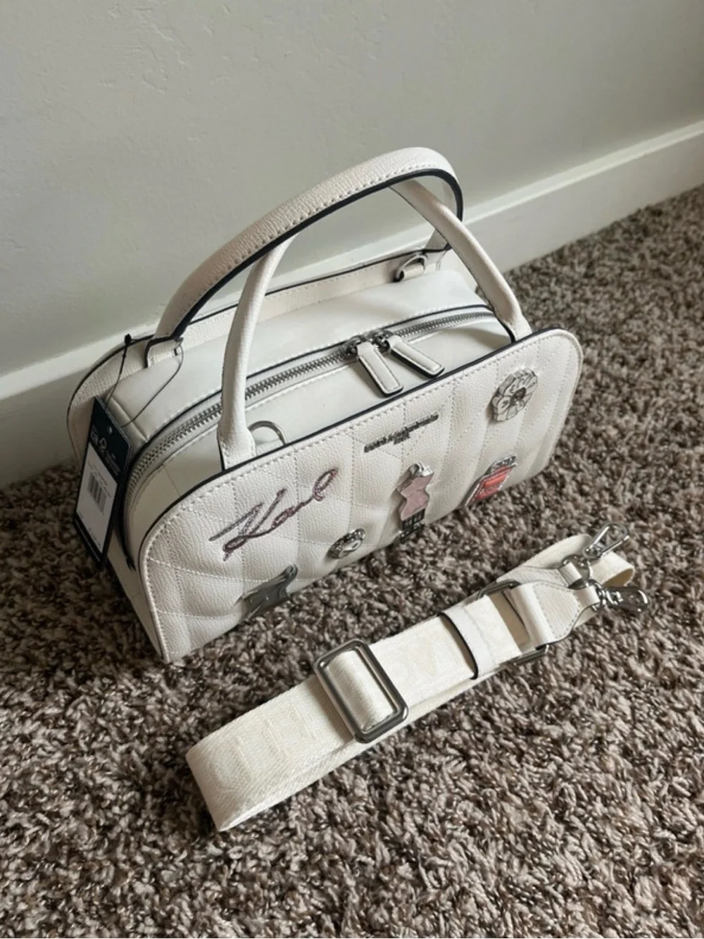 Karl Lagerfeld Maybelle Satchel with Pins